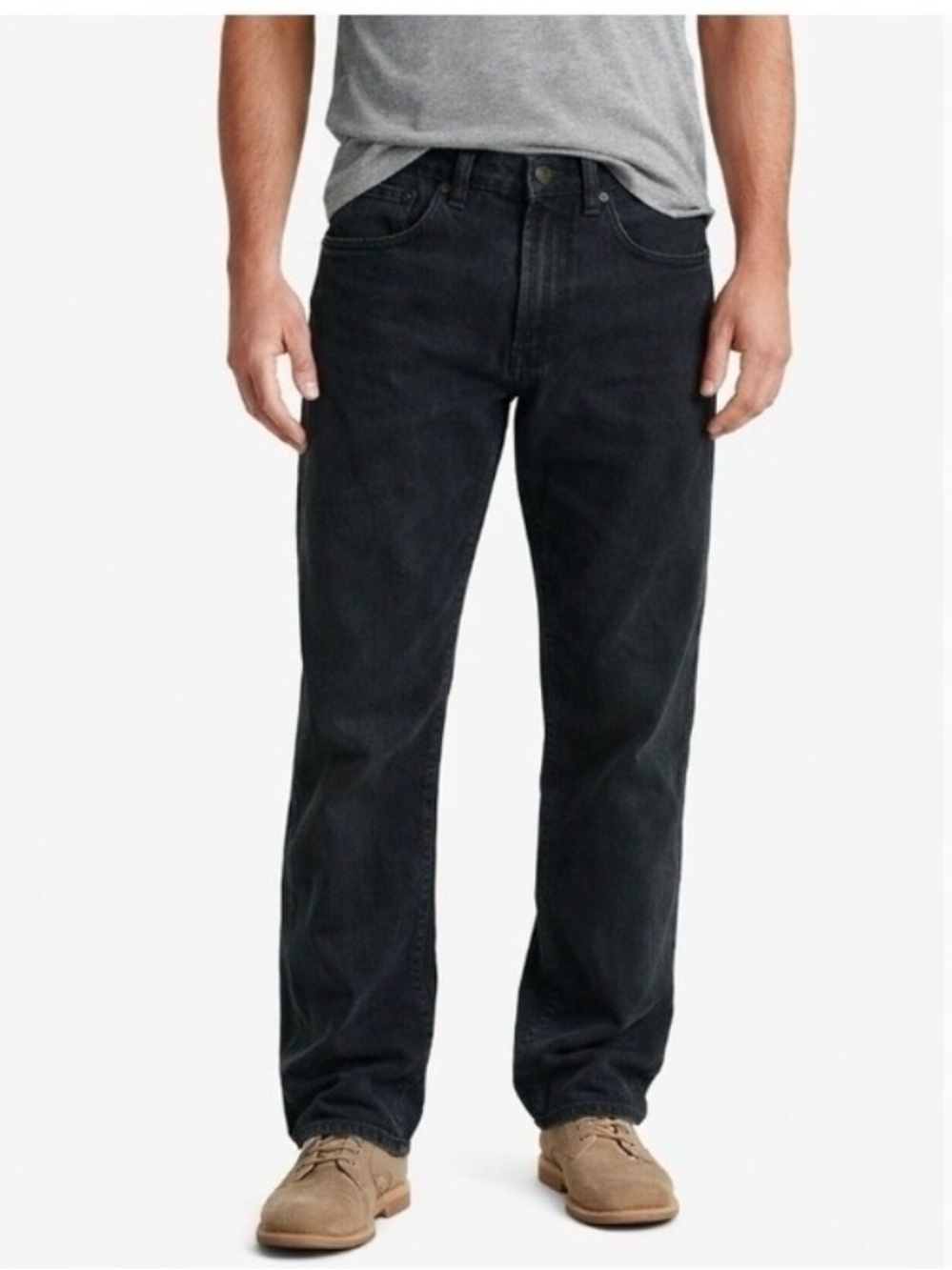 Polo Ralph‎ Lauren Mens Black Straight Leg Jeans 40x30 Relaxed Fit Vintage Pony